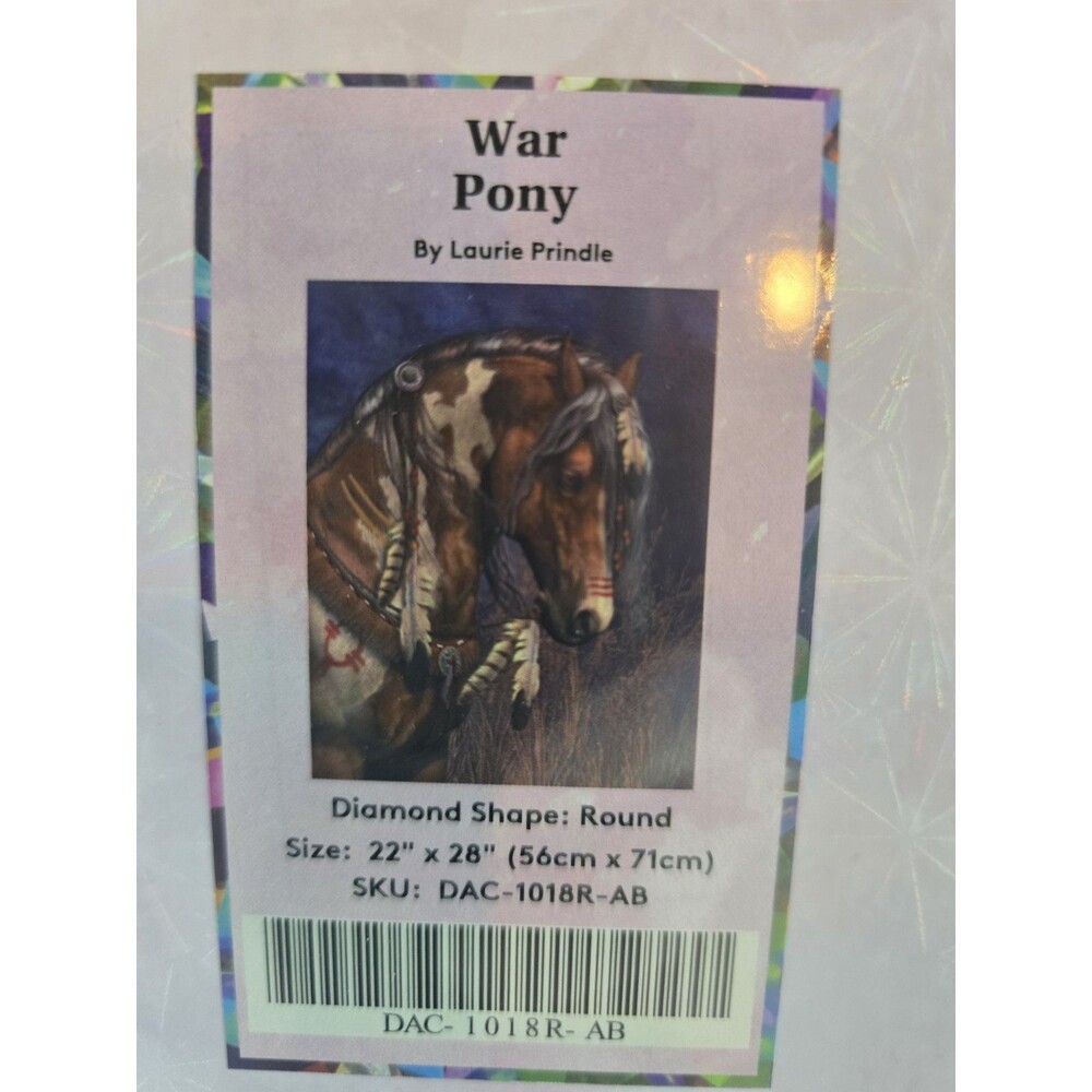 Diamond Art Club War Pony Laurie Prindle 22x28 Round AB Diamond Painting NEW